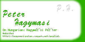 peter hagymasi business card